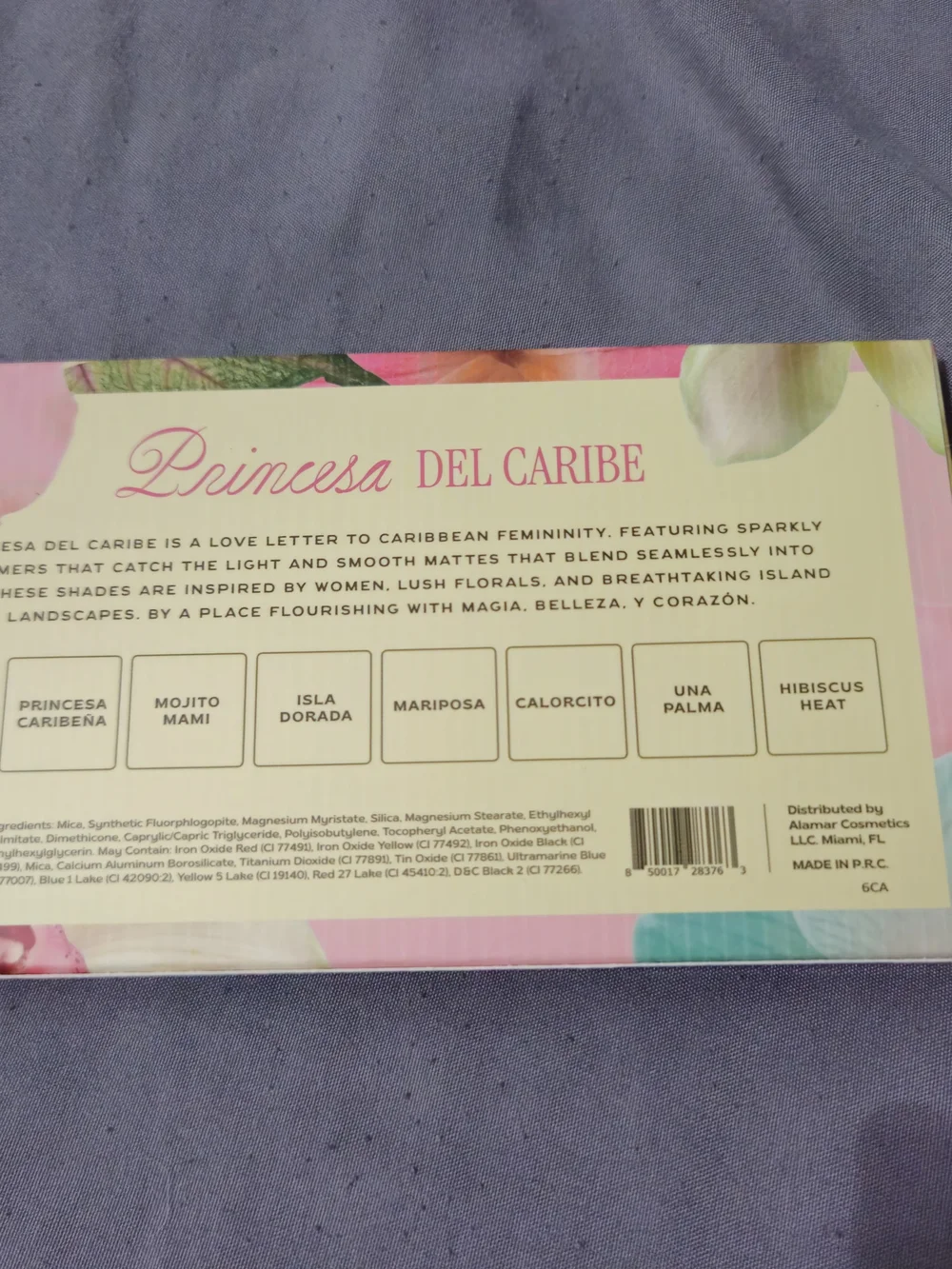 Princesa Del Caribe Pink Eyeshadow Palette by Alamar Cosmetics